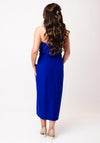 Casting Bandeau Corsage Pencil Midi Dress, Royal Blue