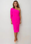 Casting One Shoulder Pencil Dress, Fuchsia