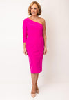 Casting One Shoulder Pencil Dress, Fuchsia