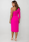 Casting One Shoulder Pencil Dress, Fuchsia