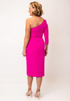 Casting One Shoulder Pencil Dress, Fuchsia