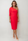 Casting One Shoulder Pencil Dress, Red