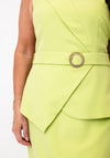 Casting One Shoulder Peplum Pencil Dress, Lime Green