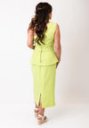 Casting One Shoulder Peplum Pencil Dress, Lime Green