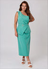 Casting One Shoulder Peplum Pencil Dress, Green