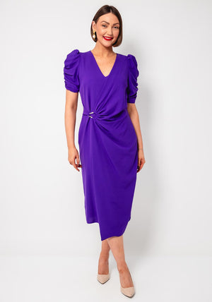 Casting Wrap Panel Pencil Dress, Purple