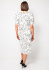Casting Printed Wrap Panel Pencil Dress, Ivory