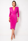 Casting Jersey Ruched Pencil Dress, Fuchsia