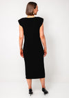 Casting V Neck Jersey Midi Dress, Black