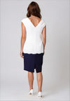 Casting Graphic Floral Print Pencil Dress, White & Navy