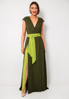 Casting Chiffon Side Slit Long Dress, Green