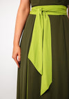 Casting Chiffon Side Slit Long Dress, Green