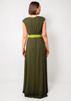 Casting Chiffon Side Slit Long Dress, Green