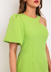 Castings One Sleeve Pencil Midi Dress, Lime Green