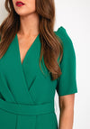 Castings Belted Wrap Waist Midi Dress, Green