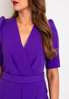 Castings Belted Wrap Waist Midi Dress, Violet