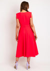 Castings Belted Waist, A-Line Midi Dress, Fuchsia