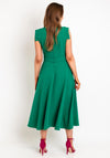 Castings Belted Waist, A-Line Midi Dress, Green