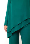 Casting Chiffon Asymmetric Top and Trousers Co Ord, Green