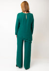 Casting Chiffon Asymmetric Top and Trousers Co Ord, Green