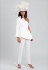 Casting One Shoulder Top & Trouser Outfit, White