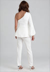 Casting One Shoulder Top & Trouser Outfit, White