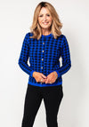 Castle Of Ireland Houndstooth Knit Cardigan, Blue