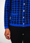 Castle Of Ireland Houndstooth Knit Cardigan, Blue