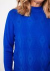 Castle Of Ireland Diamond Knit Jumper, Blue