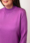 Castle of Ireland Funnel Neck Embellished Jumper, Purple