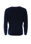 Castle of Ireland Cable Knit V Neck Jumper, Navy