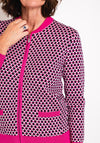 Castle of Ireland Zip Up Print Cardigan, Antique Rose