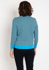 Castle of Ireland Zip Up Print Cardigan, Blue Lagoon