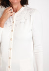 Castle of Ireland Rhinestone Pattern Cardigan, White Choc