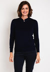 Castle of Ireland Embellished Notch Neckline Sweater, Night Sky