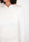 Castle of Ireland Embellished Notch Neckline Sweater, White Choc