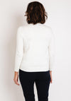 Castle of Ireland Embellished Notch Neckline Sweater, White Choc