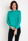 Castle of Ireland Rhinestone Ribbed Sweater, Spring Leaf