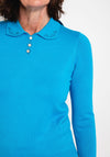 Castle of Ireland Diamante Flat Collar Sweater, Blue Lagoon
