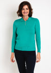 Castle of Ireland Diamante Flat Collar Sweater, Spring Leaf