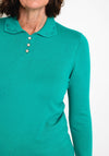 Castle of Ireland Diamante Flat Collar Sweater, Spring Leaf