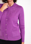 Castle of Ireland Embroidered Rhinestone Cardigan, Aster