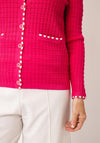 Castle Of Ireland Textured Button Up Cardigan, Pink