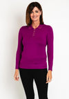Castle Of Ireland Diamante Flat Collar Sweater, Loganberry