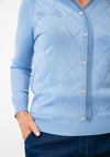 Castle Of Ireland Knitted Button Up Cardigan, Blue