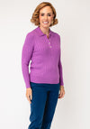 Castle of Ireland Chevron Knit Sweater, Purple