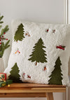 Catherine Lansfield Boucle Christmas Tree Filled Cushion, Natural