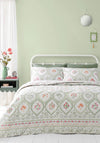 Catherine Lansfield Cameo Floral Large Quilted Bedspread, Green