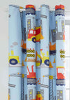 Catherine Lansfield Construction Print Fully Lined Eyelet Curtains 66”x72”, Blue Multi