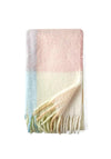 Catherine Lansfield Faux Mohair Checked Throw, Pastel Multi
